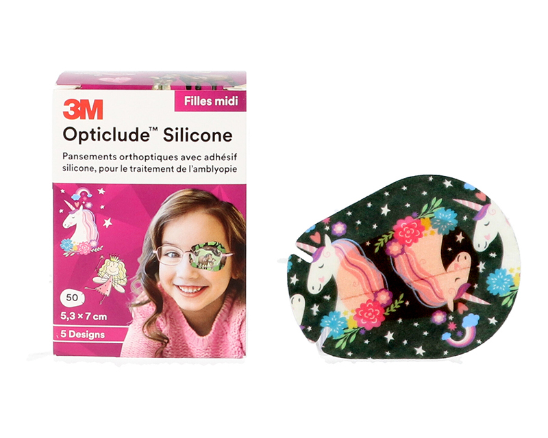 Parche oclusor silicona 3M dibujo niña MIDI 50 ud