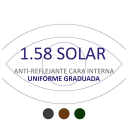 Lente orgánica 1.58 solar color HMC cara interna